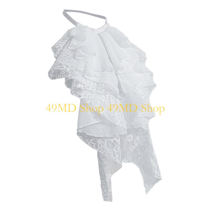 49MD Victorian Detachable Layered Lace Jabot Faux Collar For Women's Costume Parties
