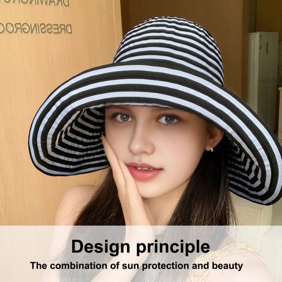 Women Brim Foldable Sun Hat UV Wide Packable Bucket Hat for