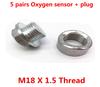 Universal 5 Pairs O2 Oxygen Sensor Pre-Curved Notched Weld Bung Nut M18 X 1.5mm + Zinc Plated Plug