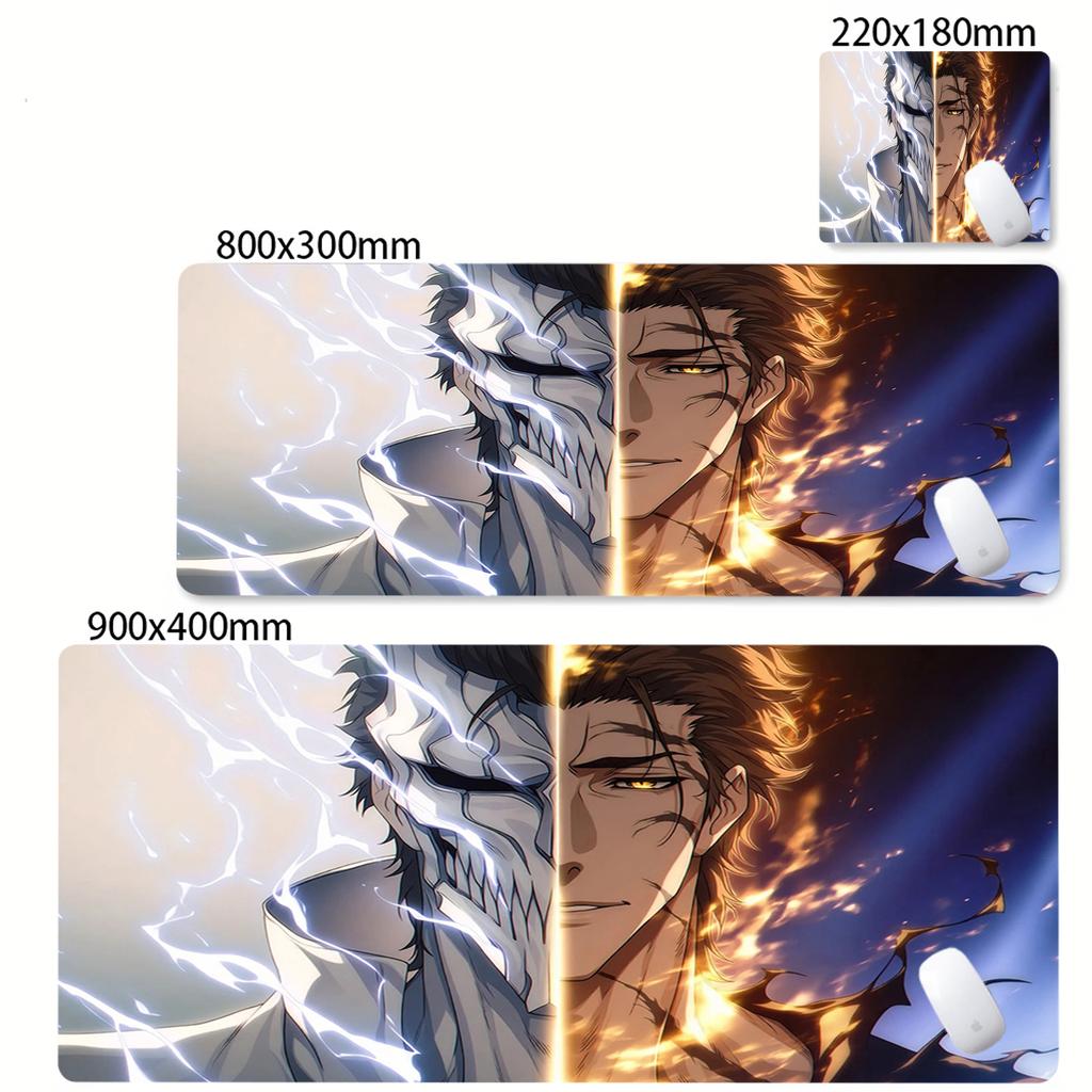 Large Mouse Pad Black White Anime BLEACH Mause Mats Gaming Accessories Office Gamer Keyboard Desk Mat Kurosaki Ichigo Mousepad