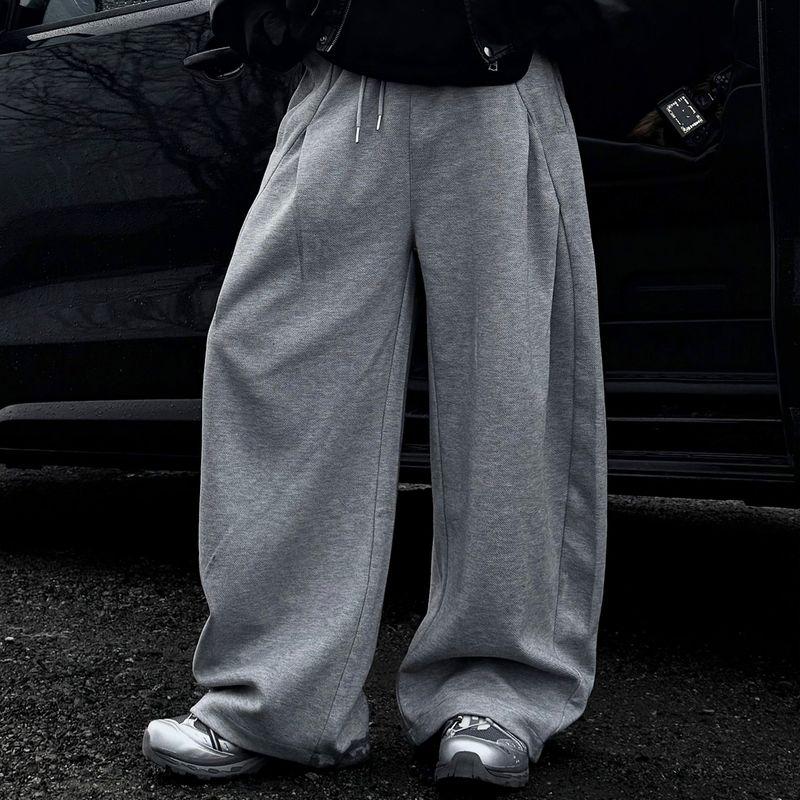 Loose Casual Straight-Leg Knife-Cut Sweatpants for Men and Women, Spring and Autumn Trendy High-Waisted Versatile Drape Straight-Leg Sports Pants