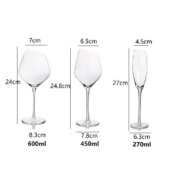 Creative Oblique Mouth Red Wine Glass Crystal Goblet Glass Cup Wedding Bordeaux Burgundy Champagne Cup Bar Family Gift