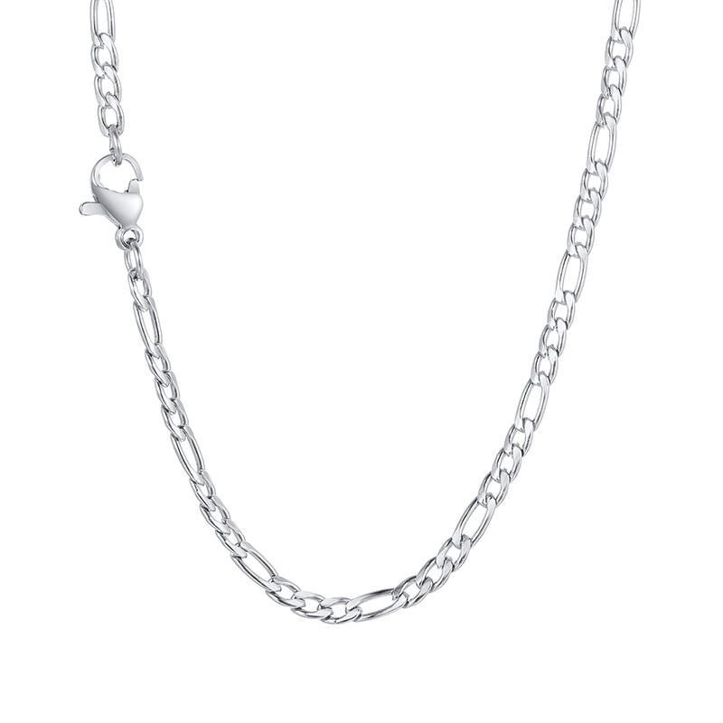 Figaro Chain Necklace Stainless Steel Link Gold Color Choker Necklace Layered Women Girls 14" 18" 20" 24"