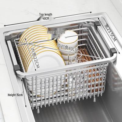TLXT Stainless Steel Over-Sink Drainer Basket