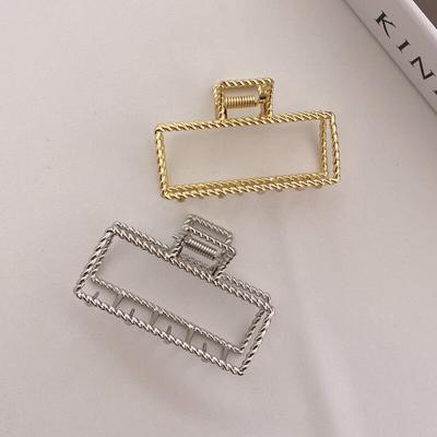 Simple Square Metal Hair Clip Half-head Hairpin