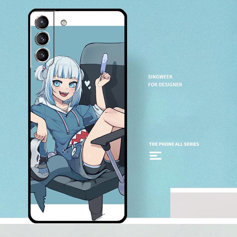 Anime Hololive Gawr Gura Case For Samsung Galaxy S24 Ultra S20 S21 S22 S23 S25 Ultra S9 S10 Plus S25 FE Phone Cover