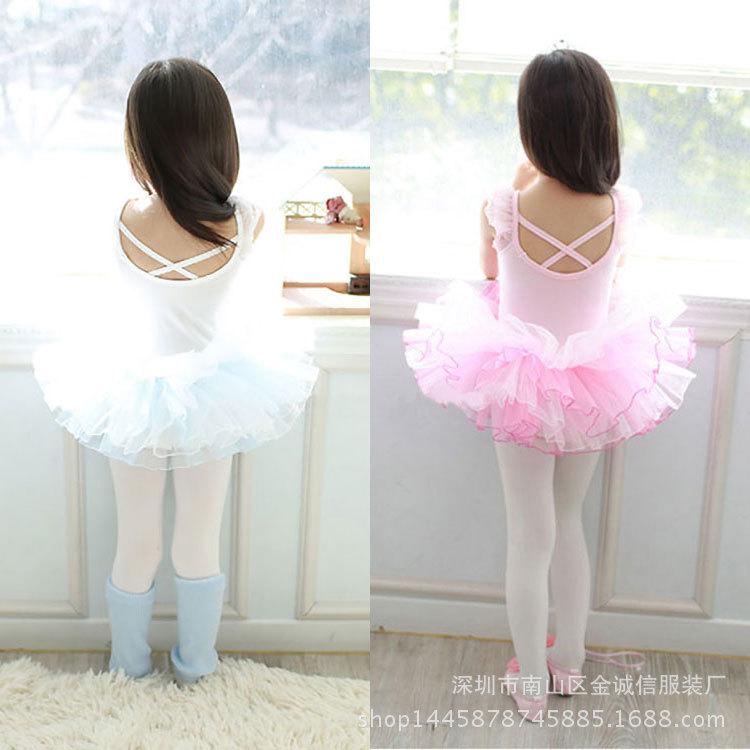 Girls' Ballet and Choir Performance Dress - Short Sleeve, All-Cotton, Autumn/Winter Costume