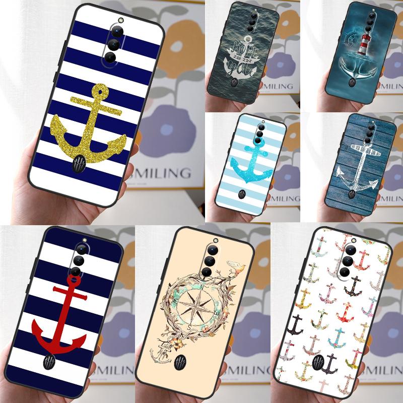 Stripes Anchor Boat Ship Case For Nubia Red Magic 10 9 8 Pro Plus 6 7 6S 7S Pro 5G 6R RedMagic 8S 9S Pro Plus Cover