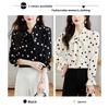2026 Nuovo Top alla Moda ed Elegante per la Primavera, Camicia Versatile in Chiffon a Maniche Lunghe con Pois Neri
