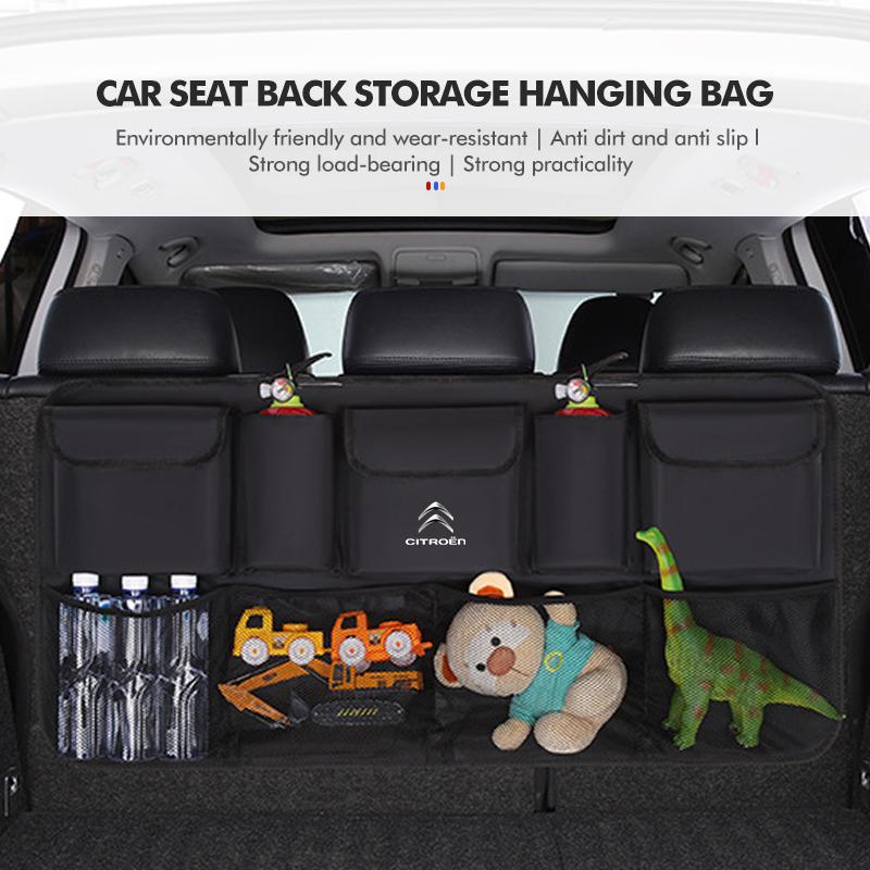 Car Trunk Storage Bag Seat Back Hanging Storage Bag Tidy Box For Citroen C5 C1 C2 C6 C4L DS3 DS4 DS5 C-Elysee Grand Berlingo