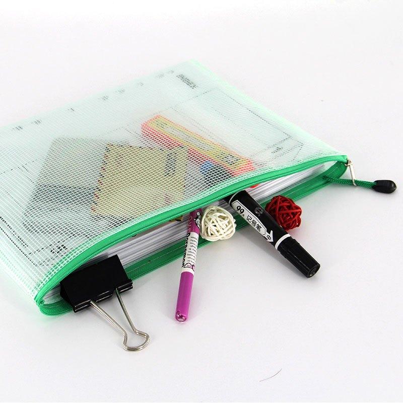 Mesh Zipper Pouch Document Bag A4/A5 Waterproof Zip File Folders Pen Bag Storage Bags School Office Supplies Document Folder TMZ