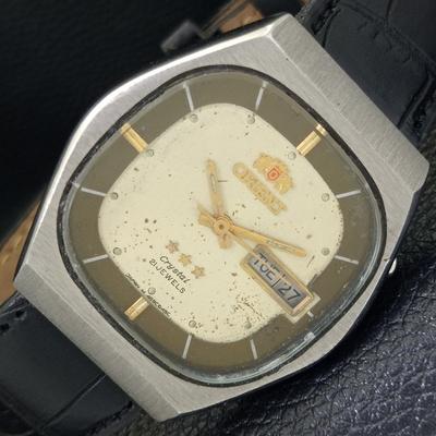 VINTAGE ORIENT CRYSTAL AUTOMÁTICO 46941 JAPÃO RELÓGIO DE PULSO MASCULINO DE MOSTRADOR ORIGINAL a702541-1