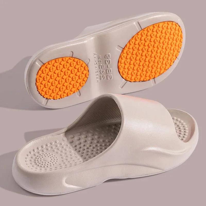 

Fashion Non-Slip Bathroom Slippers Women Summer New Indoor Couple House Slippers Woman Sandals 2025 Soft Sole Casual Home Flip Flops 44-45 хаки