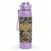 1PC Dark Vintage Damask Pattern Print 750ml Color Plastic Sports Water Bottle Leakproof Flip Straw Lid Suitable for Sports Office Home Use