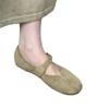 Flat Shoes Women's 2025 New Autumn Skirt Mary Jane Single Shoes Flat Grandma Shoes One Pedal Doudou Shoes