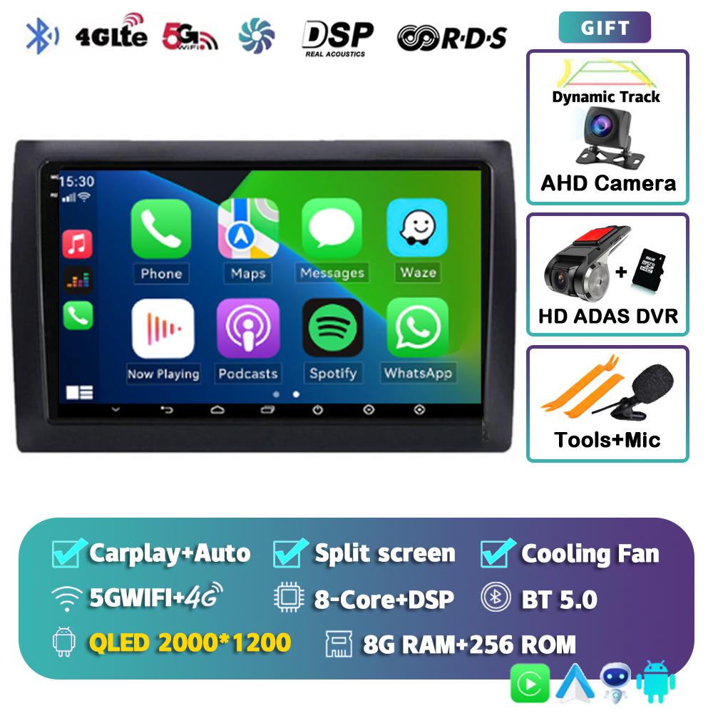 Android 14 CarPlay Auto Car Radio For Fiat Stilo 2001-2010 Multimedia Video Player GPS Navigation 4G+WIFI Stereo Audio Head Unit