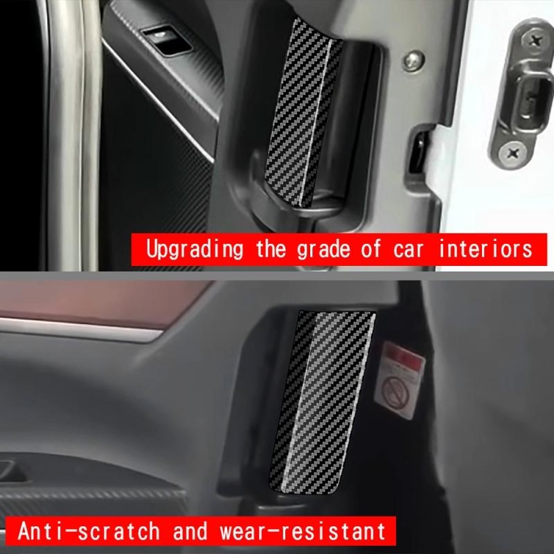 For Mitsubishi Delica D:5 2024 2025 ABS Carbonfiber Middle Door Handle Switch Glitter Inner Handlecover Car Accessories