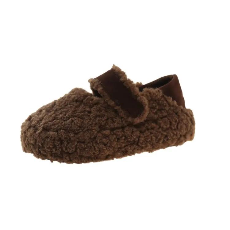 Fashion Baotou Plus Velvet Outside To Wear Cotton Slippers Autumn New 2024 Thick Sole Lazy Slip-on Women's Retro Cotton Shoes