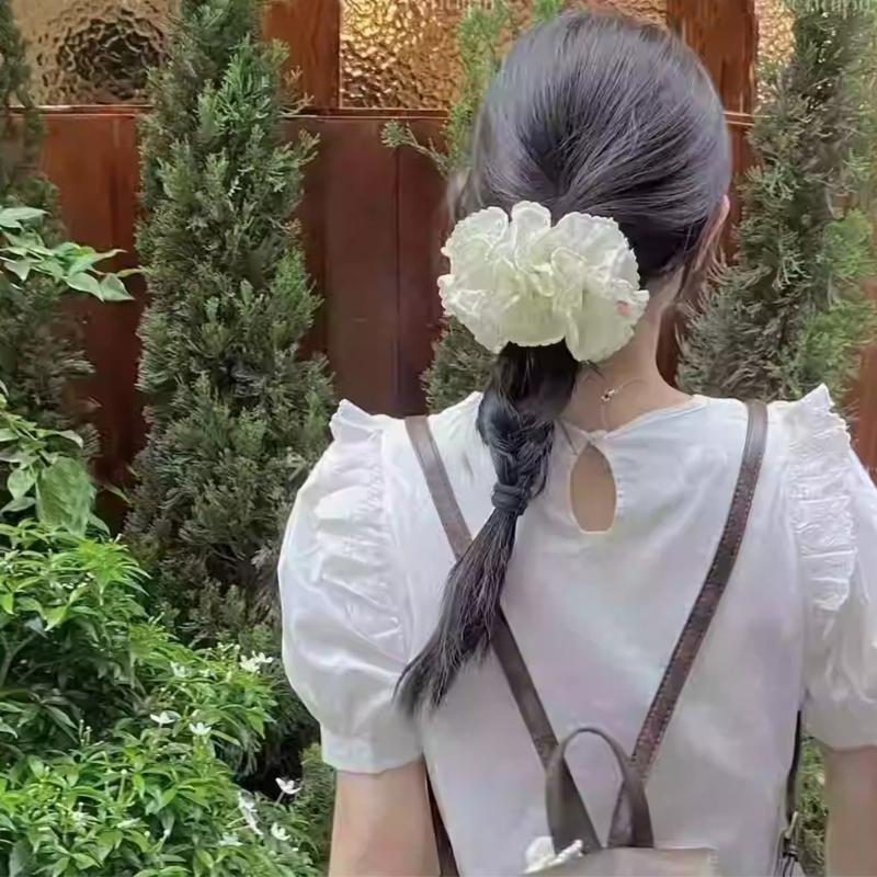 Soft Fabric Hair Accessory Soft Elastic Hair Band Pleats Scrunchie Hair Decoration For Daily Wear And Special Occasion