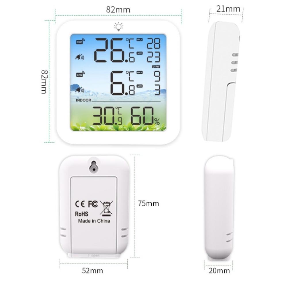 

Temperature Alarm Fridge Hygrometer Kitchen Use Food Storage Monitoring 11x9.5x5cm Color Display Max And Min Temperature China Mainland