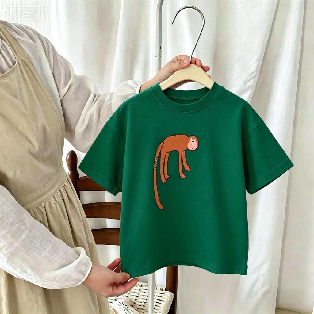 Children's Wear Summer Kids T-shirt Printed Animal Fashion Popular Korean Girls Boys Short Sleeved Tops T Shirts O-neck
