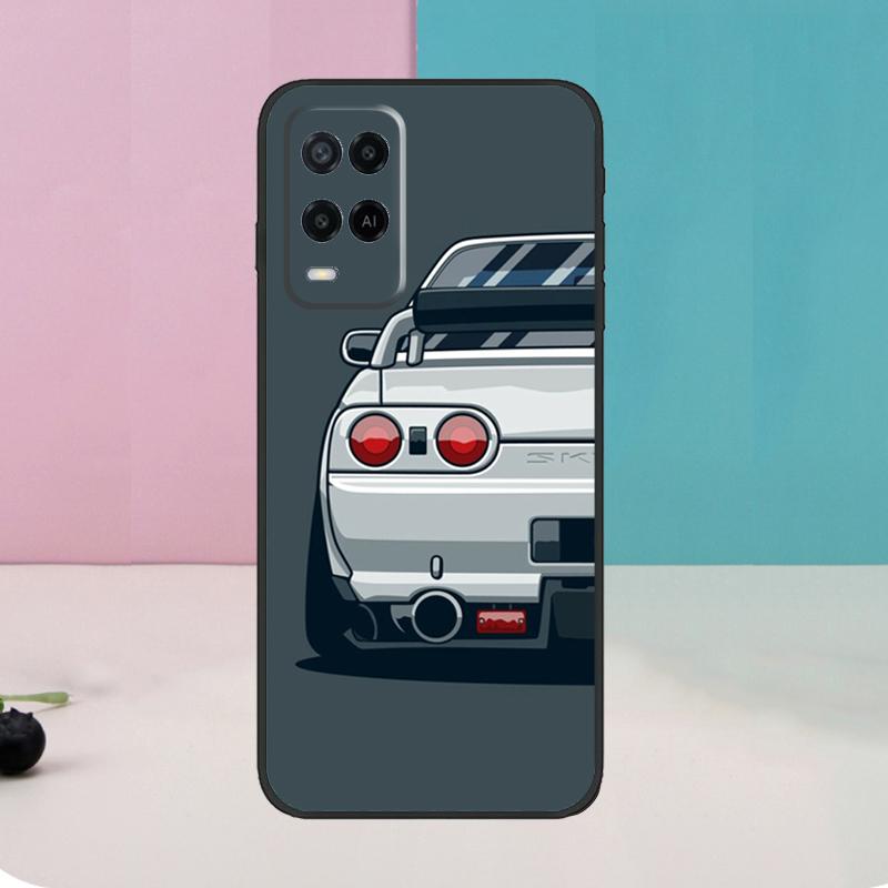 Cartoon Car JDM For OPPO A74 A94 A54 A58 A78 A98 A5 A9 A53 A15 A52 A72 A17 A57 A77 A16 A76 A96 A57S Case