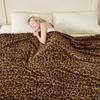 Skin Friendly Polyester Fleece Blanket Leopard Pattern Double Layer Thick for Sensitive Individuals