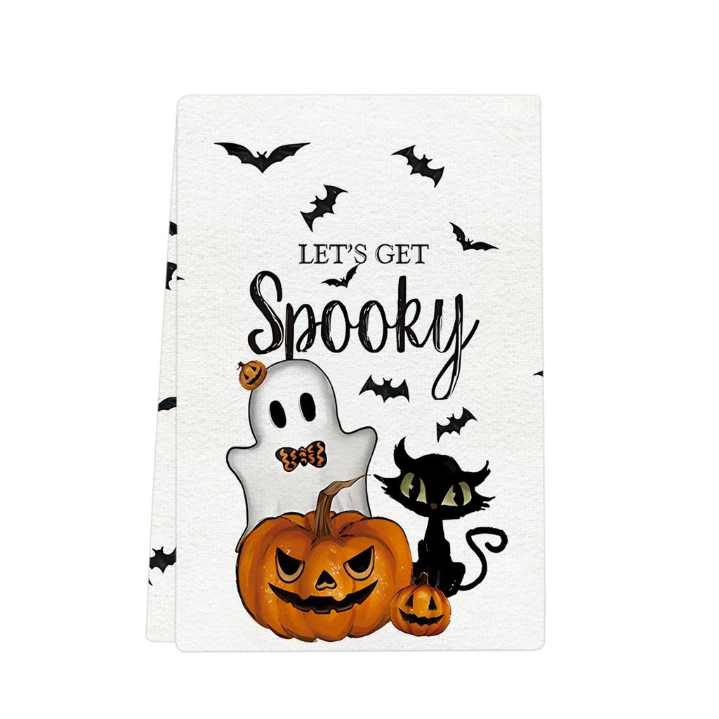 Halloween Mikrofiber Køkkenhåndklæde - Trykt Ferie Opvaskeklud