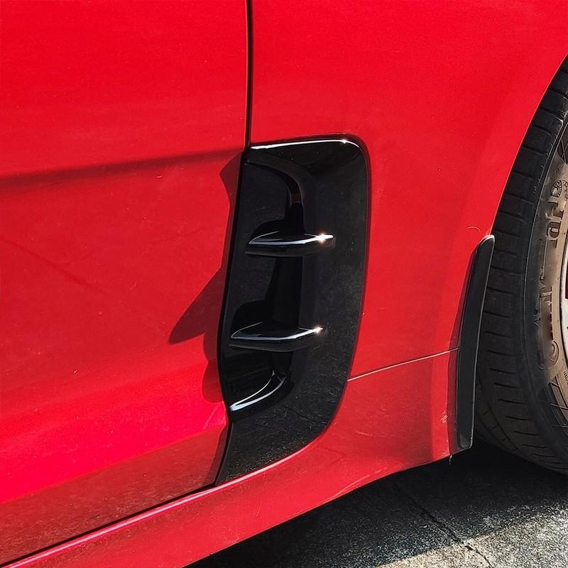 For KIA Stinger 2017- Car Front Door Fender Side Air Vent Cover Intake Trim Exterior Leaf Decoration ABS Accessories