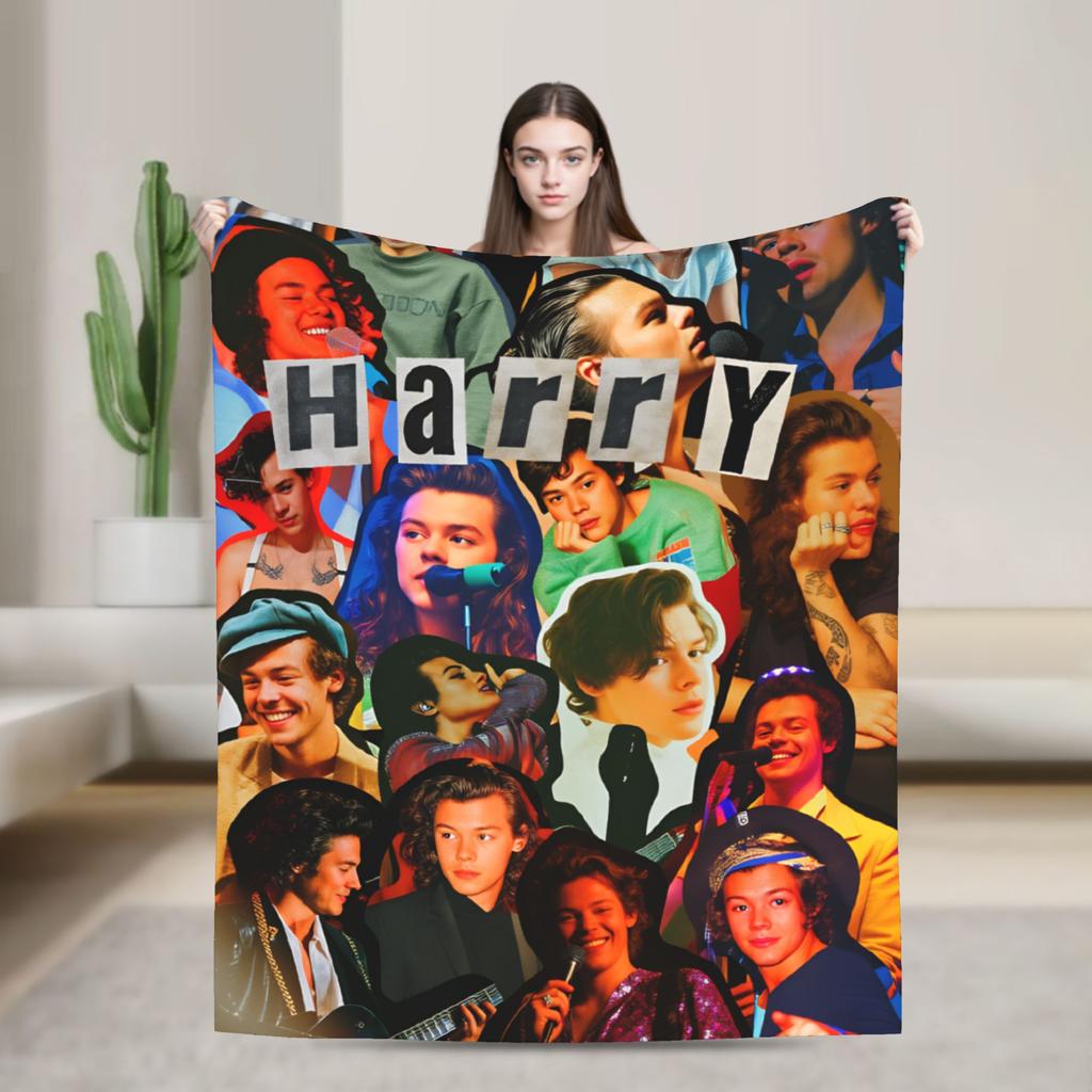 Singer H-Harrys S-Styles  Blanket  Picnic Flannel Throw Blanket For Bedroom Soft Warm Custom Quality Bedspread Gift