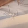 Collana minimalista da donna per clavicola con ciondolo a forma di cuore con battito cardiaco ECG interamente pavimentato con zirconi cubici rotondi a goccia