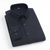 Elastic Cotton Oxford Men Solid Shirts Long Sleeve Business no-iron High Quality Classical Shirt Male Button Collar
