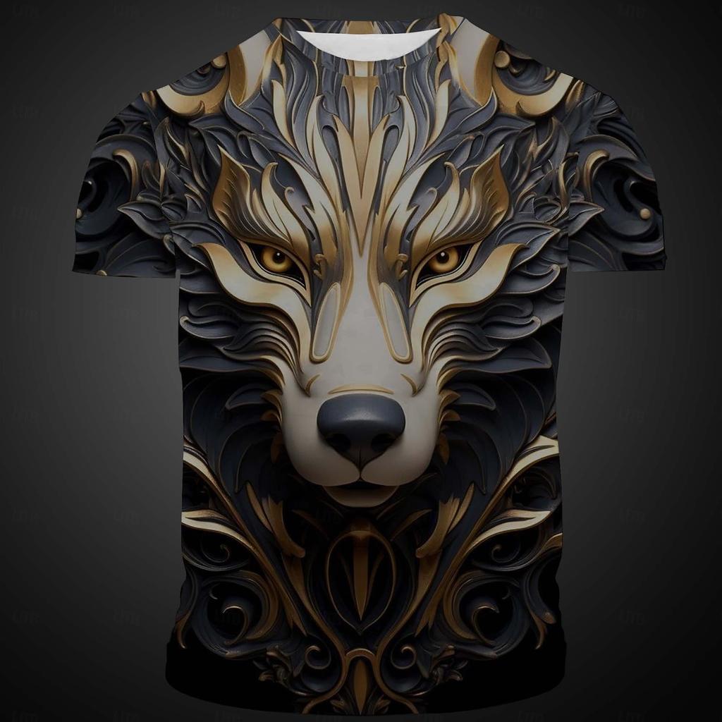 Men's Graphic Cat T Shirt Short Sleeve T shirt 3D Print Crew Neck Shirt Retro Vintage Casual Street
