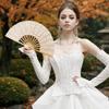 Hollow Ribs Vintage Lace Hand Fan Lace Dance Handheld  Fan Embroidered Folding Fan  Wedding Party