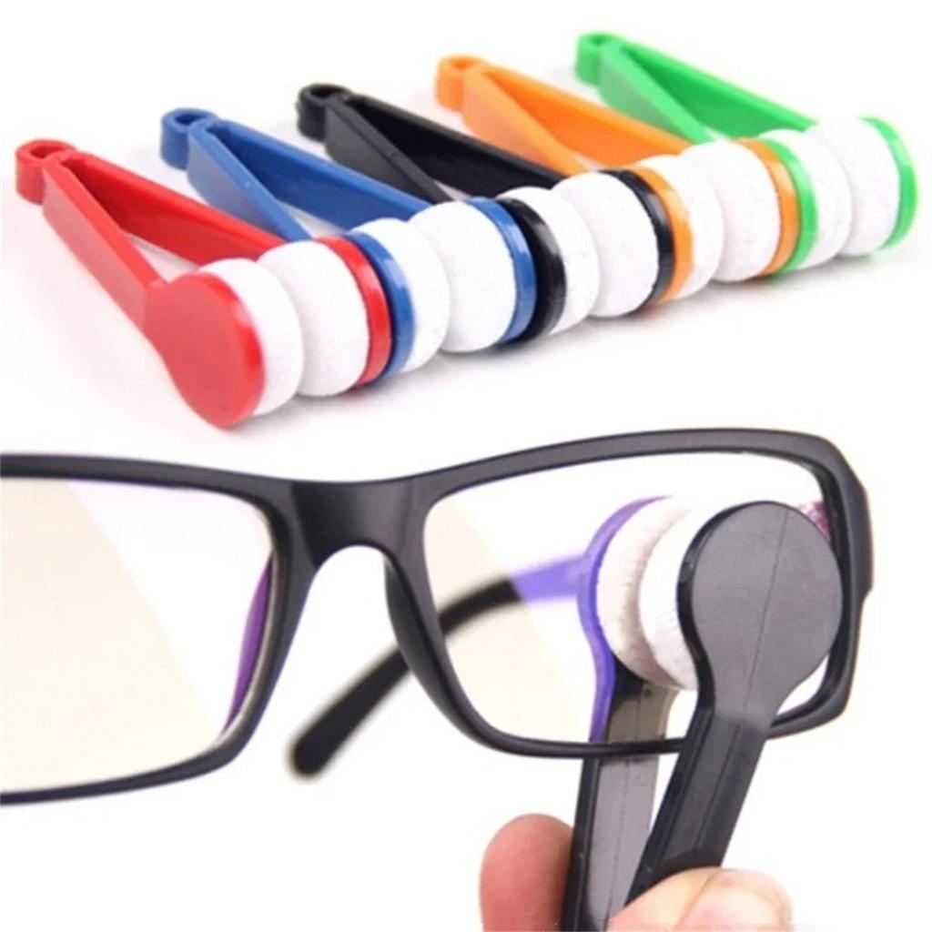 Practical Portable Glasses Cleaning Rub Eyeglass Sunglasses Spectacles Microfiber Cleaner Brushes Wiping Tools Mini