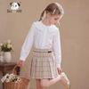 CHANZUIGOU Girls' Academy Style Pure Cotton Doll Collar Shirt
