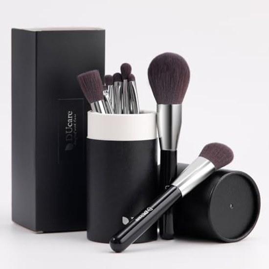 DUcare Makeup Brush 9-piece Set Brushes Tools Eyeshadow Face Made Carefully Selected Fine Bristles Includes Holder Case Portable Black Color D0911