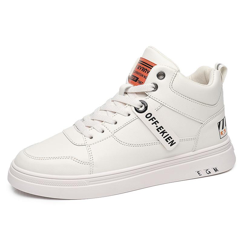 

Korean version of fashion flats, four seasons students solid color lace-up casual board shoes, men s outdoor high-top shoes, one piece 2025 44