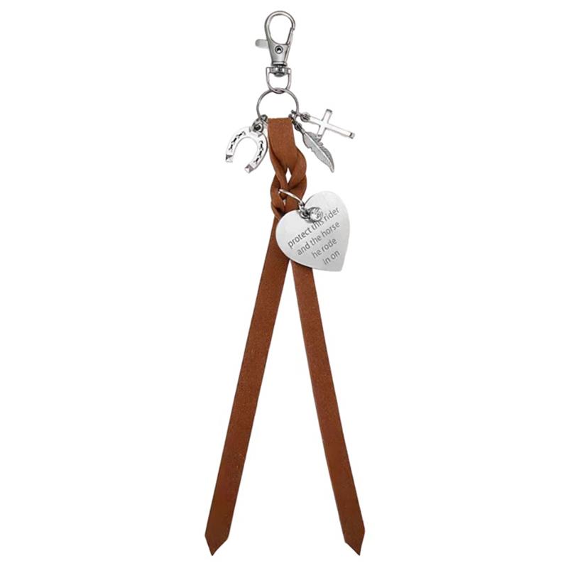 Protect This Rider And The Horse She Rode In On-Saddle Charm Fashionable Keychain Saddle Heart Charm Equestrian Riding Gift