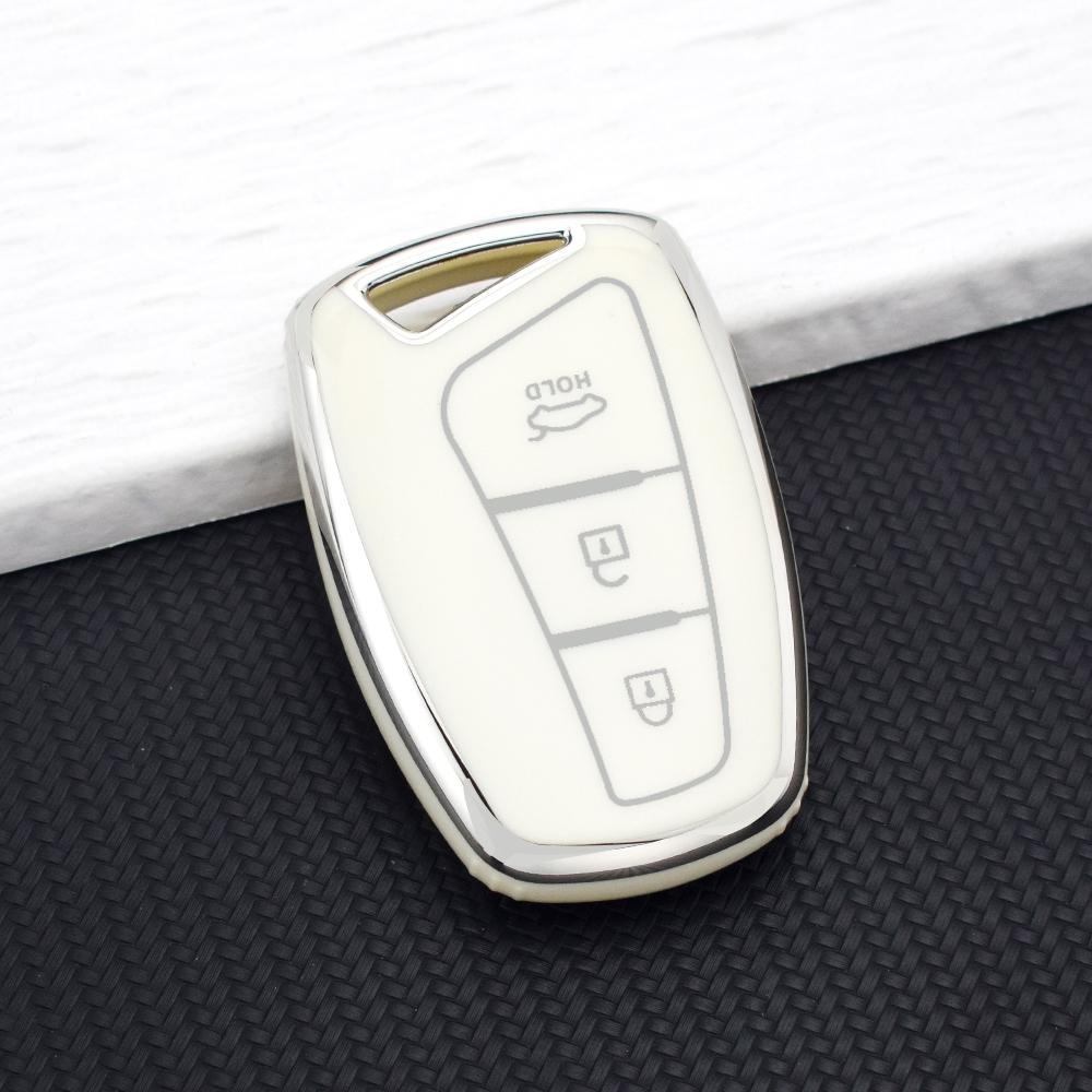 3 Buttons TPU Remote Key Case Cover Fob Shell For Hyundai Santa Fe 3DM Grand SantaFe IX45 Azera Grandeur HG Genesis G80 EQUUS