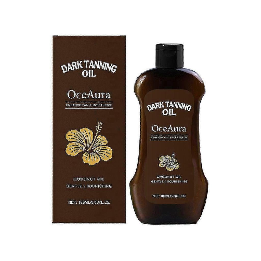 Tanning Oil, Dark Tanning Oil with Coconut & Vitamin E - Fast-Acting, Non-Greasy for Indoor/Outdoor Use