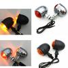2pcs Old School Motorcycle Blinkers Amber Mini Bullet LED Turn Signals Brake Running Lights Turn Signals Indicators