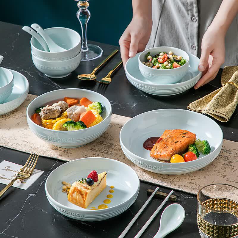 KOBACH Celadon Ceramic Dinnerware Set 10-Piece