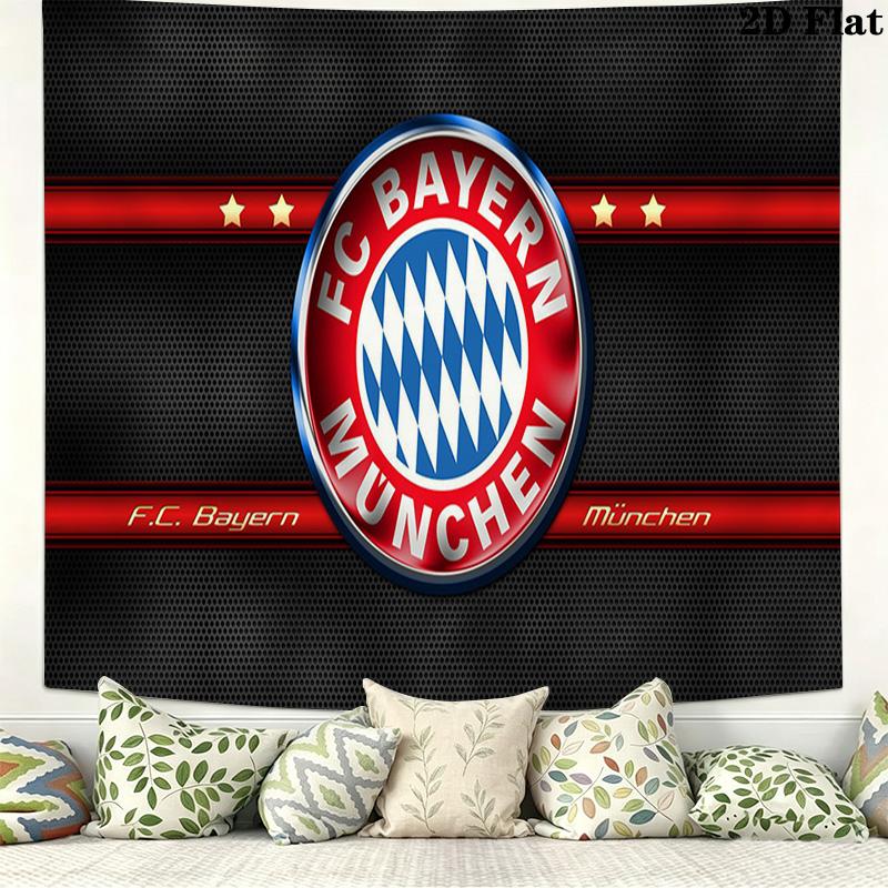 FC Bayern Munich Logo Wall Tapestry Aesthetic Wall Hanging Printed Fabric Blanket Decorative Tapestries for Bedroom Living Room Home Decor