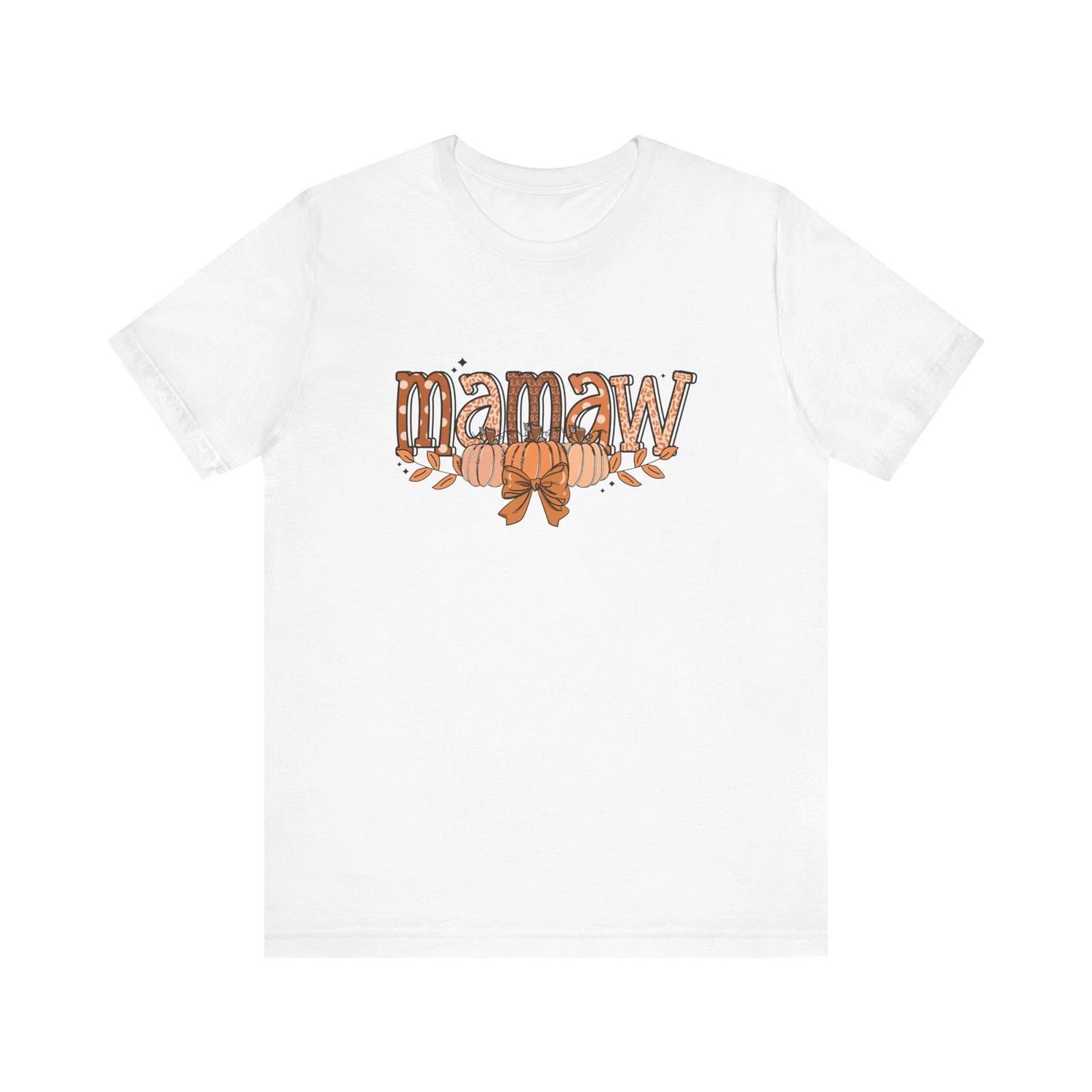 

Mamaw Fall Shirt Pumpkin Mamaw Tee Cute Autumn Graphic Thanksgiving T-Shirt 3XL