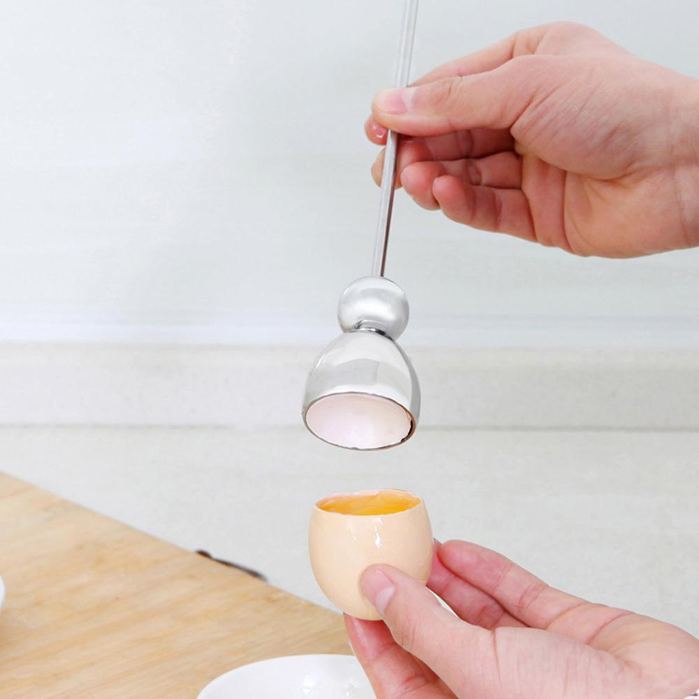 1 Piece Egg Opener Stainless Steel Portable Household French Measuring Ball Glutinous Egg Beater Kitchen Tools