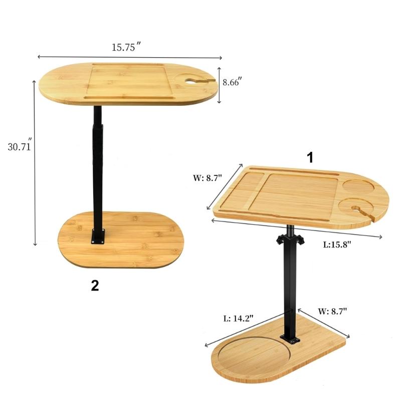 Organisateurs de plateau de baignoire multifonctionnels en bois avec design à rotation à 360° et surfaces imperméables Table d'appoint portable pour baignoire