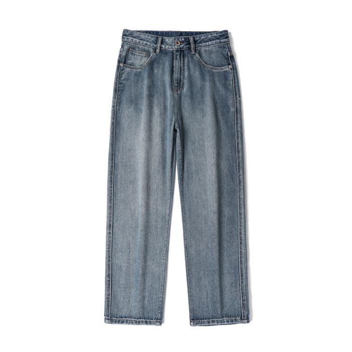 Straight Wide-leg Jeans Men's Autumn Loose Casual Versatile Men's American Jeans Wide-leg Trousers Men's Autumn