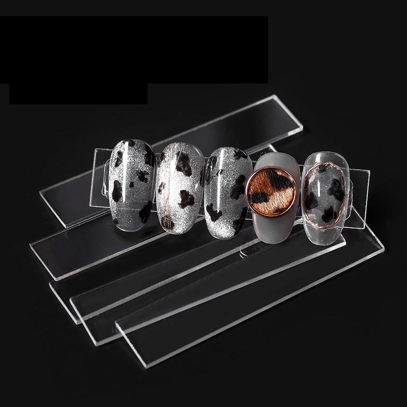 Set mit künstlichen Nagelspitzen, Nailart-Displayständer, transparenter Praxis-Halter für Acryl-Gel-Nagellack, Streifen, Maniküre-Vorführwerkzeuge