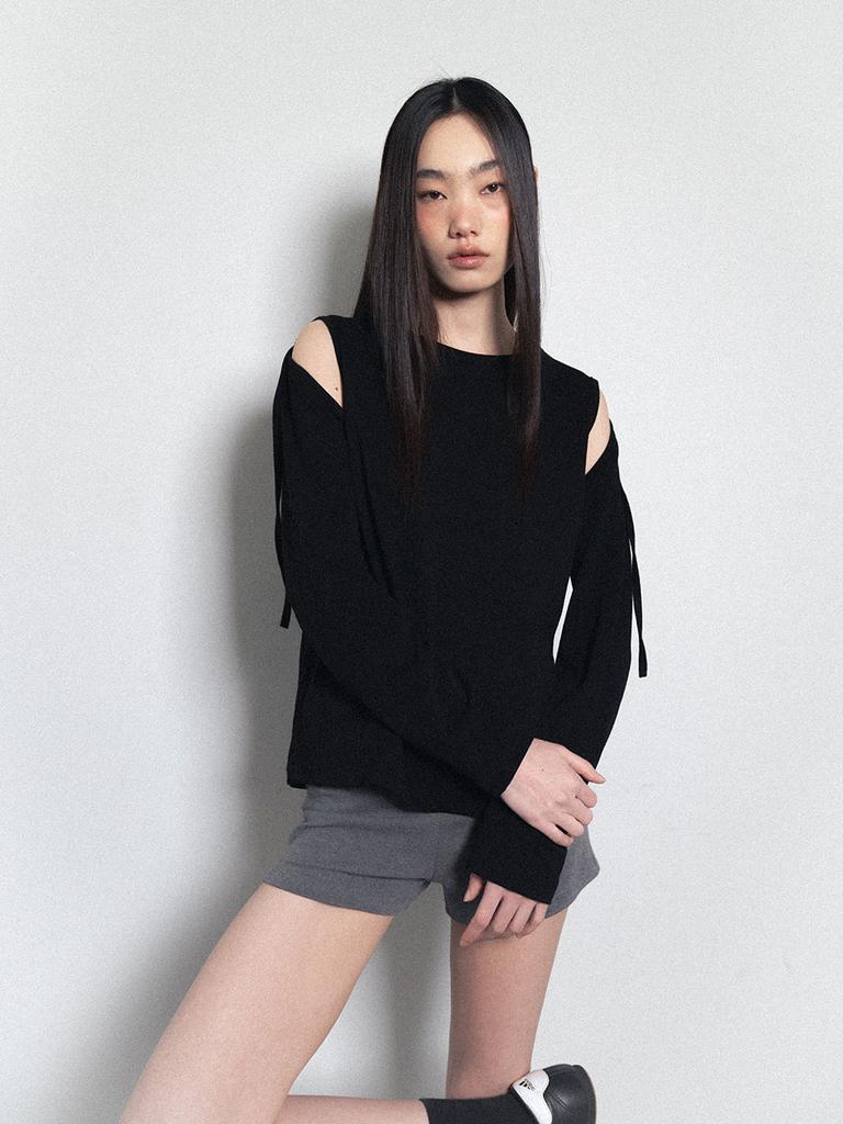Visus Fold Over Shorts_Charcoal